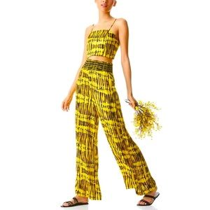 Alice and Olivia Sun Drenched Sun Beam Smocked Bustier Bandeau top